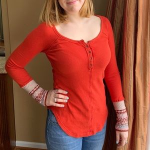 Free People Long Sleeve knit detailing